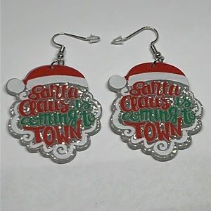 Earrings Santa Christmas‎ Xmas